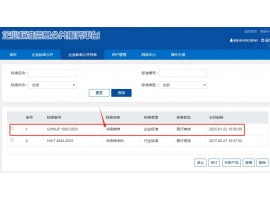 我司在企业标准信息公共服务平台发布了《冷喷烯锌》企业标准！